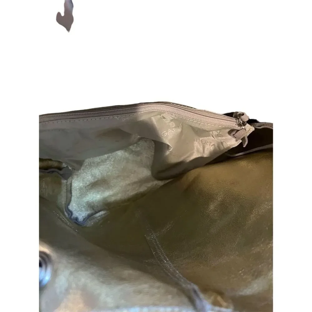 Roberta Gandolfi Leather Shoulder Bag Silver/Tan